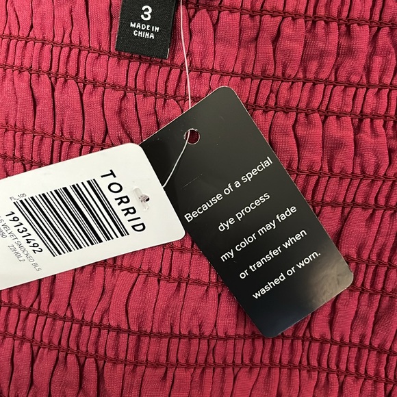 Torrid Red Velvet Smocked Top - Picture 13 of 14